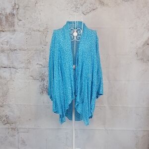 Blue Ginger Lightweight Kimono Cardigan Turquoise Blue Womens Size L